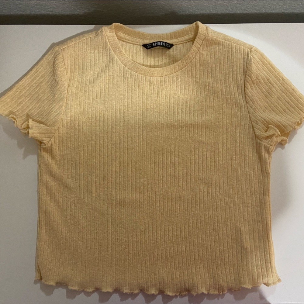 Yellow Lettuce-Edge Tee